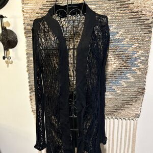 MOEVA Black Sheer Knit Cover-Up